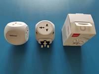 Adaptateur de voyage universel électrique 4 voies avec prise fusible 13A Mini barrette d'alimentation cubique portable fixée au mur