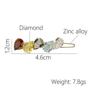 Épingles à <span class=keywords><strong>cheveux</strong></span> en diamant de couleur à la mode coréenne pour <span class=keywords><strong>cheveux</strong></span> <span class=keywords><strong>courts</strong></span> Chic Fringe Control Rhinestone Accessoires de pince à <span class=keywords><strong>cheveux</strong></span> pour filles - Product Image 6