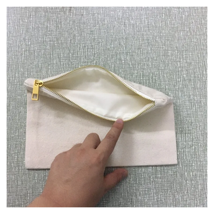 Promotional Canvas <b>Pouch</b> with Nice Gold Zipper Bag Supper Product for Female Cosmetic <b>Pouch</b> Bag with Affordable Price - Product Image 2