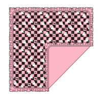 Couverture d'emmaillotage réversible en bambou pour bébé, motif fantôme à carreaux rose et noir, avec volants, pour Halloween