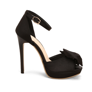WETKISS quantité minimale de commande bas prix bon marché sandales à talons aiguilles sexy à bout ouvert sandales d'été à nœuds sandales à plateforme en satin rouge pour femmes - Product Image 3