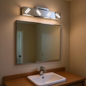 Modern Chrome 4-Light <b>LED</b> Bathroom <b>Vanity</b> Light 26 Inch Wall Mount <b>Mirror</b> Lighting Warm White 3500K Dimmable - Product Image 2