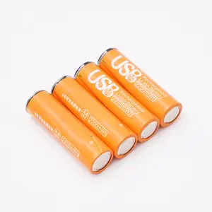 Vendita calda USB batterie ricaricabili agli ioni di litio riutilizzabile tipo-C porta di ricarica USB AA batterie AAA 1.5v 2200mWh NCA Cell