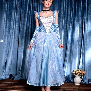 Di alta qualità da donna soffice abito da <span class=keywords><strong>principessa</strong></span> <span class=keywords><strong>blu</strong></span> Anime Cosplay elegante <span class=keywords><strong>vestito</strong></span> da <span class=keywords><strong>principessa</strong></span> regina - Product Image 3