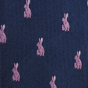 Dacheng Wholesale Animal Pattern Corbatas Rabbit Jacquard <strong>Navy</strong> Blue Necktie 100% Silk <strong>Tie</strong> - Product Image 4