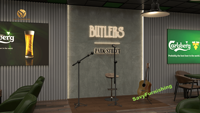 Concept de design de bar musical industriel, plan d'aménagement intérieur de pub classique, ensemble de meubles de bar rétro pour club