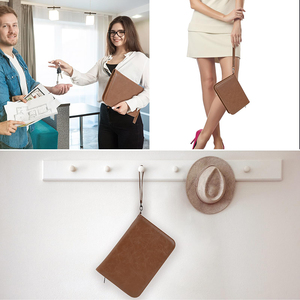 Organisateur de clés zippé avec 24 crochets, étiquettes, en cuir PU, pour agences immobilières, hôtels et gestion de locations - Product Image 6