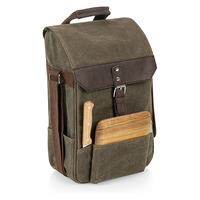 Sac à vin isotherme avec planche à fromage et ensemble de couteaux, sac de pique-nique portable pour vin, sac de transport en toile cirée pour vin