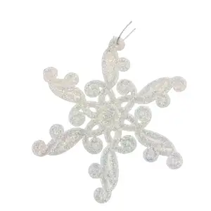 Decoração de Natal DIY Baubles Plástico Acrílico Pendurado Star Drop Ornamento Art Glittered Branco Acrílico Star Shaped Pingente
