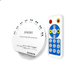 Controlador <span class=keywords><strong>LED</strong></span> JIUAN SP608E con Control Remoto BT, 8 Canales, <span class=keywords><strong>Señal</strong></span> Digital Individual, <span class=keywords><strong>Salida</strong></span> <span class=keywords><strong>de</strong></span> 8 Puertos, 4800 Píxeles, Duradero, DC5-24V, 20m - Product Image 6