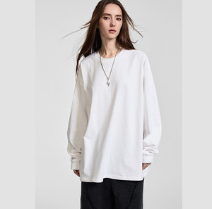 Fabricants de chemises <span class=keywords><strong>TTT</strong></span> personnalisées 100% coton 300 GSM <span class=keywords><strong>T</strong></span>-shirts à manches longues surdimensionnés pour hommes - Product Image 4