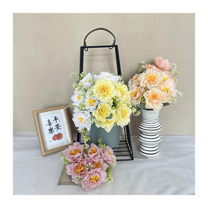 Círculo pequeño <span class=keywords><strong>ramo</strong></span> 6 cabezas peonía alta calidad grande artificial suculenta bonsái <span class=keywords><strong>olivos</strong></span> flores decoraciones disponibles - Product Image 3