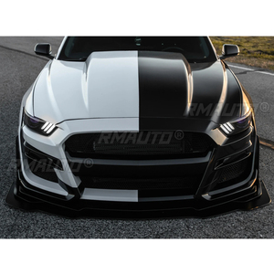 GT500 Style Car Front Bumper Corner Spoiler Winglet <b>Splitters</b> for Ford Mustang 2015-2021 Matte Black Modified W AMPP - Product Image 3