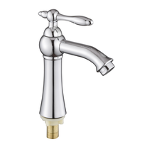 Robinet de lavabo en alliage de zinc au design innovant, monocommande eau froide, finition chromée, pour salle de bain, direct usine