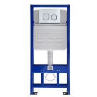 Pour réservoir d'eau mural en plastique ABS dissimulé moderne, cadre en métal, panneau à double chasse, réservoir d'eau caché en plastique HDPE, 5 ans