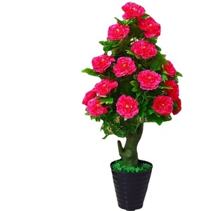 Cột Ngọc Bích Vàng 13 Hoa Mẫu Đơn Có Thể Tùy Chỉnh Cây Nhân Tạo Và Trang Trí Cây Hoa Hồng Đỏ - Product Image 1