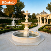 Fontaine sculptée à 3 niveaux en marbre, grande taille, sculptée à la main, pour extérieur, jardin, hôtel, villa, cour