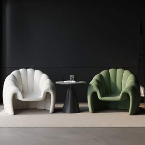 Canapé rond créatif en tissu rembourré avec rembourrage en mousse pour salon, petit appartement, balcon, salon de beauté, maison d'hôtes - Product Image 2