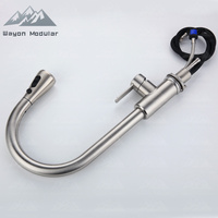 Wayon 304 robinet de cuisine en acier inoxydable extractible pour eau chaude et froide sur la tête du bouton d'arrêt