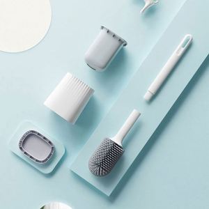 Brosse de toilette détachable double face avec base, fixation murale sans perçage, brosse de nettoyage de toilettes à long manche - Product Image 2
