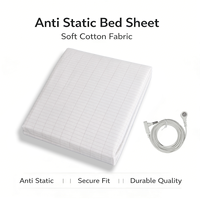 Drap de mise à la terre blanc en coton biologique 95% et fibre d'argent 5%, drap de lit conducteur pour un meilleur sommeil et le soulagement des inflammations