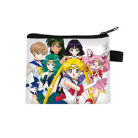 Monedero Pequeño de Poliéster con Diseño de Sailor Moon para Niños y Niñas de Primaria, Estampado Veraniego y Dulce