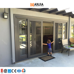 NFRC AS2047 Portes coulissantes extérieures en verre trempé et aluminium à <span class=keywords><strong>double</strong></span> <span class=keywords><strong>vitrage</strong></span> à 4 panneaux pour balcon et patio - Product Image 1