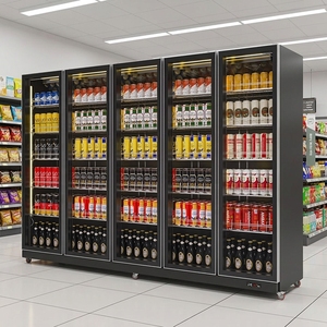 <span class=keywords><strong>Réfrigérateur</strong></span> commercial pour boissons de supermarché, vitrine verticale à porte vitrée - Product Image 1