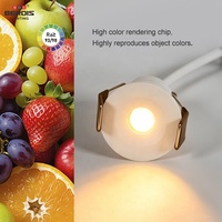 Mini spot LED encastré moderne en aluminium de 28 mm, dimmable, CRI élevé, 3 W, avec montage en saillie ou en encastré pour éclairage de meuble