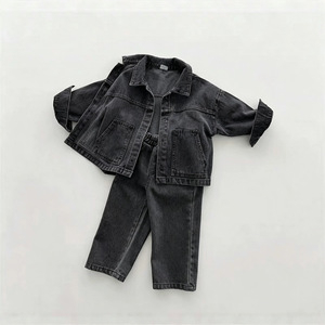 Jongens Herfst/Lente Nieuwe Stijlvolle Denim Tweedelige Outfit <span class=keywords><strong>Set</strong></span> voor <span class=keywords><strong>Baby</strong></span>'s & Kinderen Casual Stijl - Product Image 5