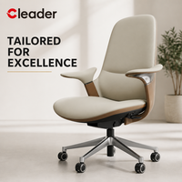 Chaise de bureau exécutive professionnelle en cuir, réglable, à dossier en S, pour poste de travail de direction, avec contrôle central du dossier, pour tâches de gestion