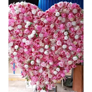 Flores artificiais para pendurar na parede, flores de fundo de casamento simuladas para decoração de casamento, moda popular de 2024