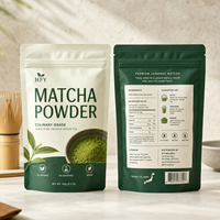 Op maat gedrukte, voedselveilige, hersluitbare staande zipzakken met hoge barrièrefolie verpakking voor Matcha groene thee, koffiepoeder, 100g, 500g