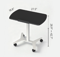 Bureau mobile pneumatique réglable en hauteur avec plateau inclinable pour bureau à domicile, table de travail assis-debout, mobilier de bureau