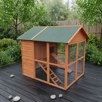 Poulailler Moderne Écologique en Bois Grande Taille pour Extérieur, Cage de Ferme, Nid, Enclos de Course Toutes Saisons