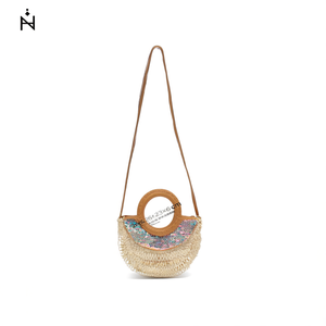 BOLSO Pequeño Semicircular con Lentejuelas, Bolso Bandolera 26x23x6cm - Product Image 1