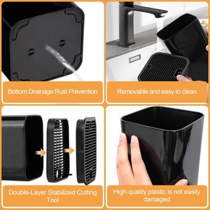 Kitchen Knife with <b>Plastic</b> Holder Stainless Steel Knife <b>Block</b> Set - Product Image 4