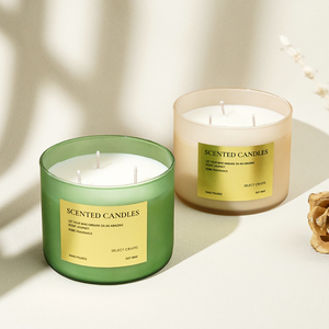 <span class=keywords><strong>Bougie</strong></span> parfumée en cire de soja de luxe haut de gamme, tendance, pour la décoration de la maison, personnalisée, en verre, à 3 mèches, pour le bain et le corps, vente en gros - Product Image 4