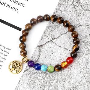 Bracelets <span class=keywords><strong>de</strong></span> perles <span class=keywords><strong>de</strong></span> thérapie énergétique spirituelle du yoga des <span class=keywords><strong>7</strong></span> <span class=keywords><strong>chakras</strong></span>, or argenté, arbre <span class=keywords><strong>de</strong></span> vie, pierre volcanique, <span class=keywords><strong>bracelet</strong></span> en œil <span class=keywords><strong>de</strong></span> <span class=keywords><strong>tigre</strong></span> coloré - Product Image 5