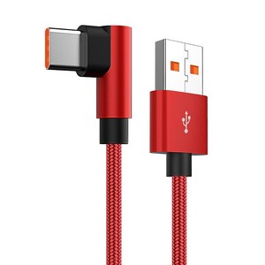 Type <b>C</b> Nylon Braided Elbow <b>Charging</b> Cable 6A Fast Charge For Mobile Phone Gaming Use - Product Image 5