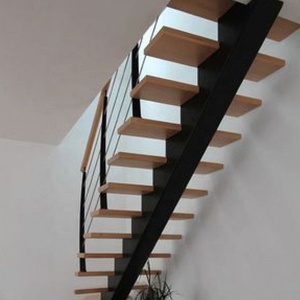 Scala diritta singolo <span class=keywords><strong>Stringer</strong></span> scala in metallo con ringhiera in vetro - Product Image 2