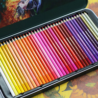 Crayons de couleur à base d'huile en boîte métallique, 72 couleurs, pour l'art des élèves du primaire et du collège, fabriqués en Chine