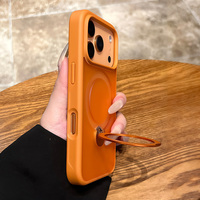 Coque de téléphone magnétique en métal avec anneau support pour iPhone 17 Pro Max, 17 Air, 16, 15 Pro, 14, 13, 12, 11 – Étui de protection arrière