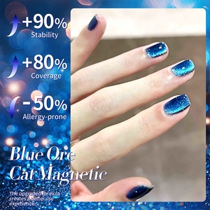 BORN PRETTY Faible MOQ <span class=keywords><strong>Vernis</strong></span> gel magnétique effet œil de chat bleu cristal, bleu profond, pailleté et scintillant pour nail art - Product Image 4