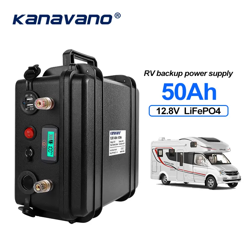 Multi Function 12V 50AH Lifepo4 Battery Pack Portable Outdoor Rechargeable Suitcase Battery With USB Port