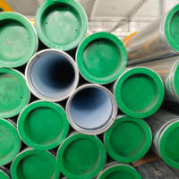 Tuyau composite en plastique doublé d'acier soudé ERW, section ronde, pour eau potable, intérieur PE, extérieur acier au carbone galvanisé, anti-corrosion