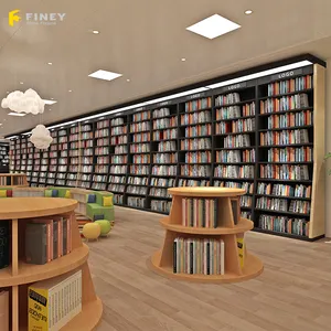 China Supplier Factory Price Wholesale Retail Modern Library Interior Book Shelves Decoration Free Design Library Furniture