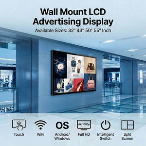 OEM/ODM 55 Inch <b>Wall</b> Mounted Digital Signage Indoor LCD Advertising Poster Screen for Mall & Hotel High-Brightness <b>Display</b> 350 C - Product Image 3