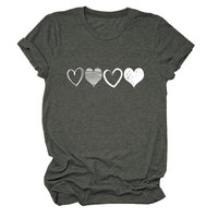 Offre Spéciale Tendance de la mode quatre différentes dames d'amour creux col rond T-shirt à manches courtes