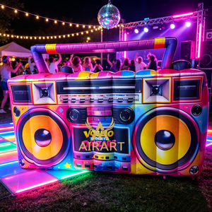 Modèle de lecteur de musique gonflable décoré pour festival de musique, <span class=keywords><strong>radio</strong></span> gonflable géante style disco pour fête estivale en plein air - Product Image 1